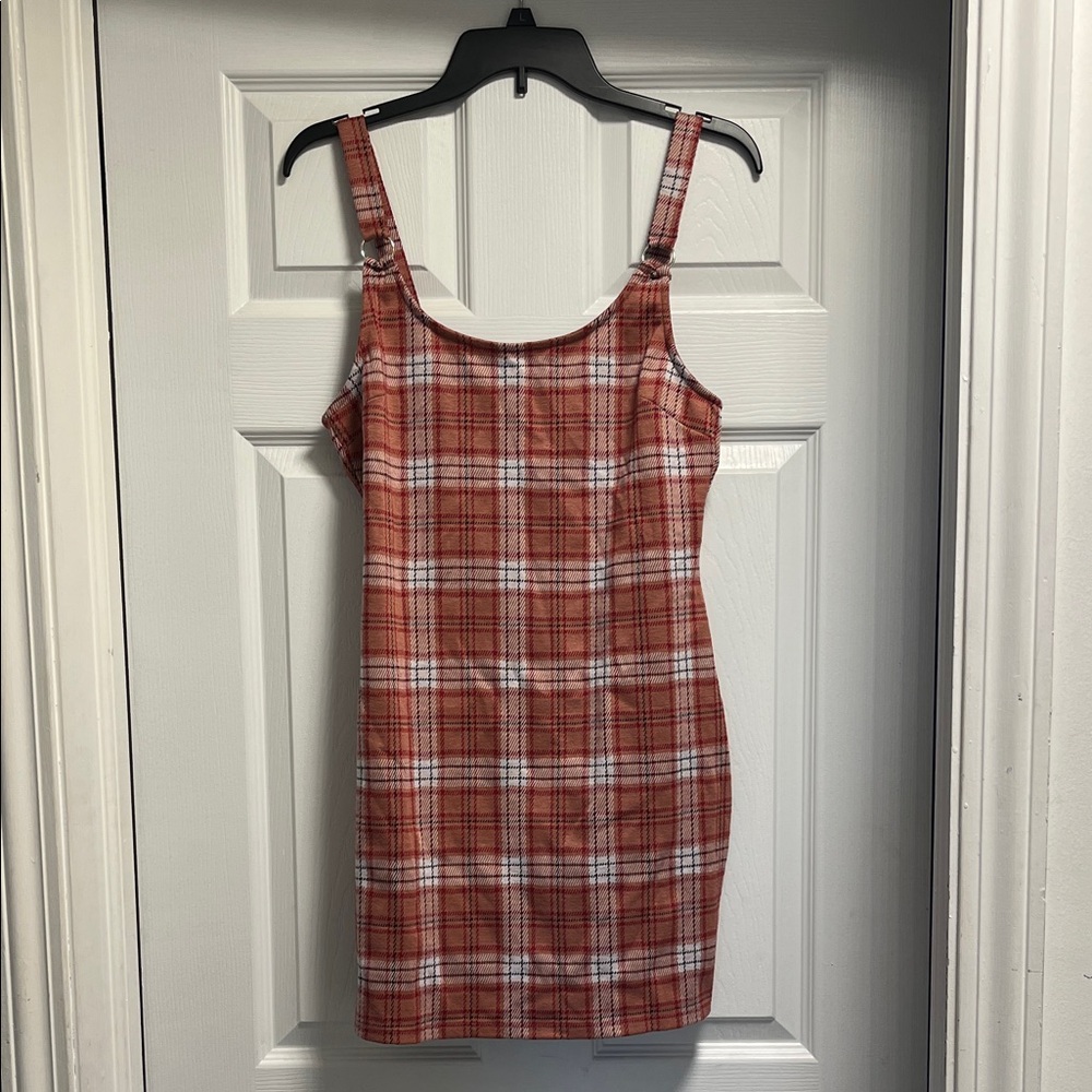 Forever 21 Red and White Plaid Mini Dress